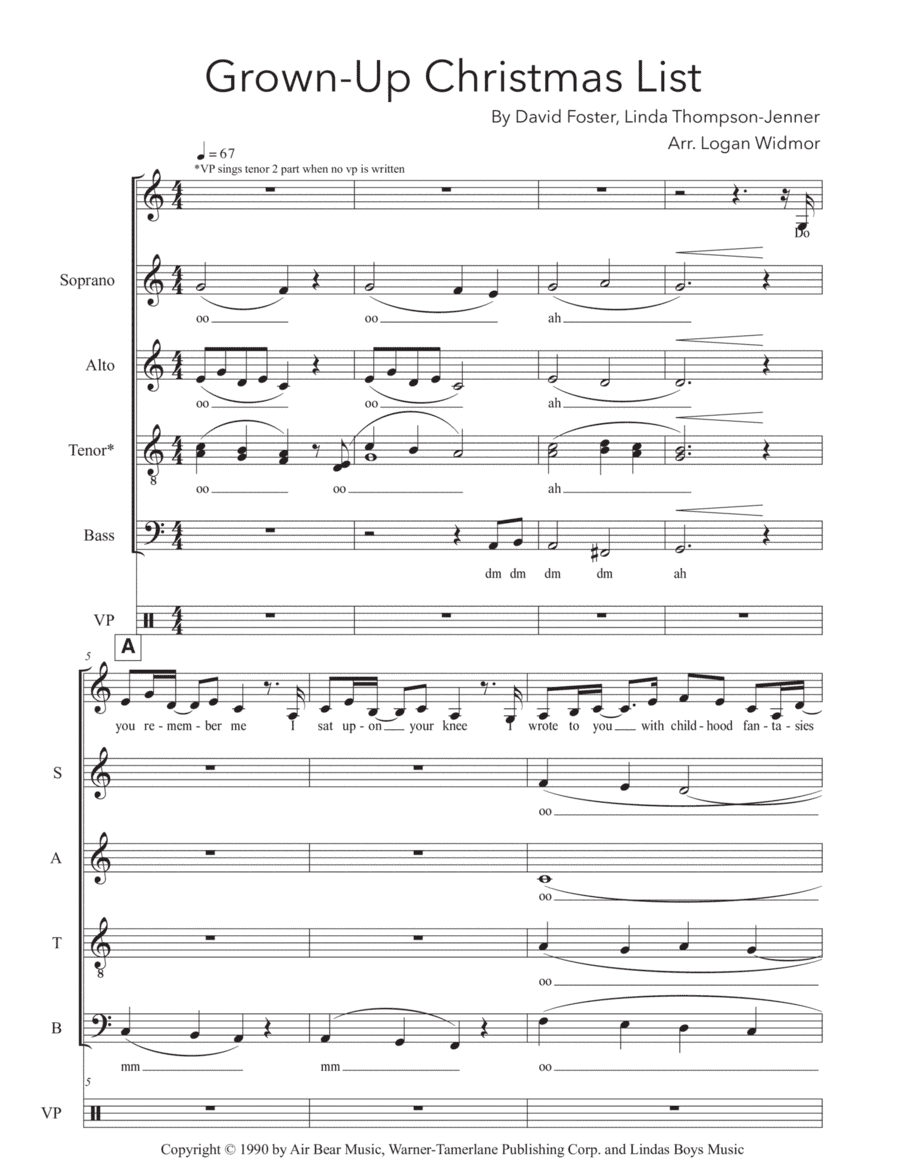 Grown-up Christmas List (arr. Logan Widmor)