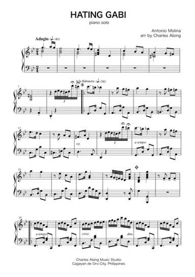 Hating Gabi for piano solo (arr. Charles L. Abing)