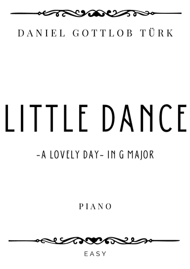 Türk - Little Dance (A Lovely Day) in G Major - Easy (arr. Piacere Music Sheets)