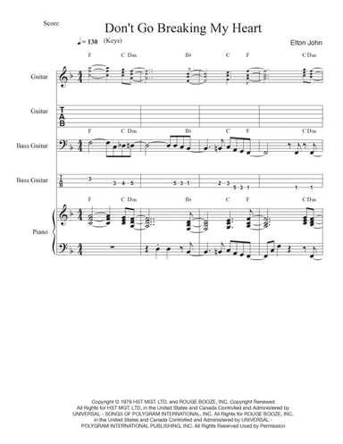 Don't Go Breaking My Heart (arr. Mark McCarron)