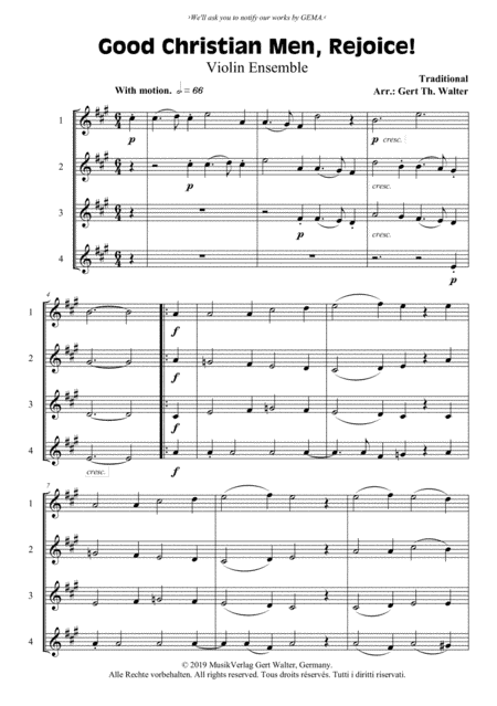 Good Christian Men, Rejoice! (arr. Gert Th. Walter)