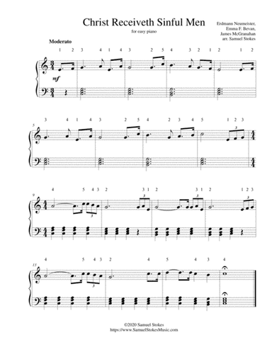 Christ Receiveth Sinful Men - for easy piano (arr. Samuel Stokes)