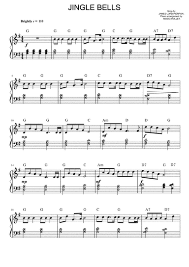 Jingle Bells (easy piano) (arr. Music-holley)