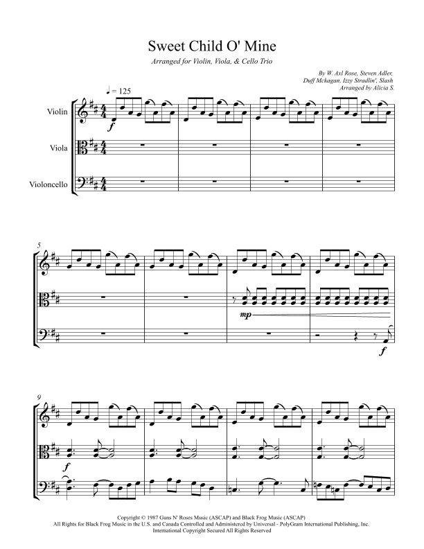 Sweet Child O' Mine (arr. Alicia S.)