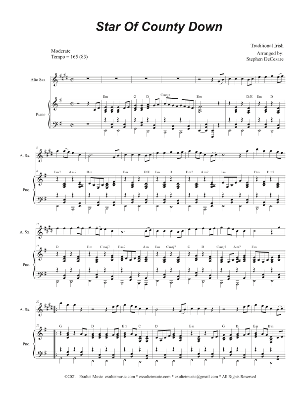 Star Of County Down (Alto Saxophone and Piano) (arr. Stephen DeCesare)