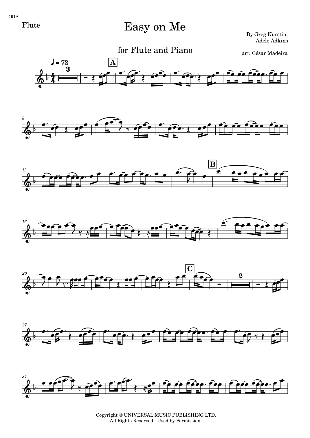 Easy On Me (arr. César Madeira)