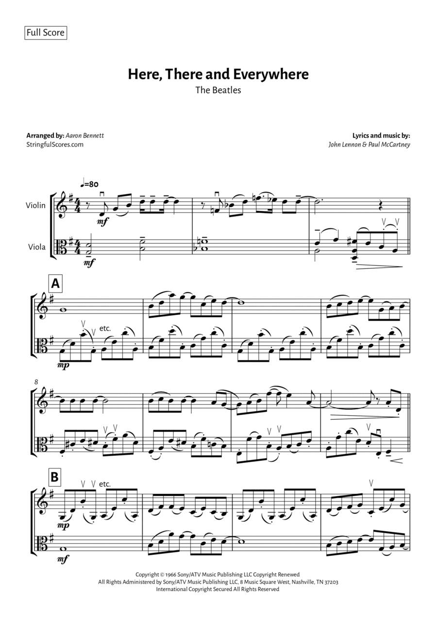 Here, There And Everywhere (arr. Aaron Bennett)