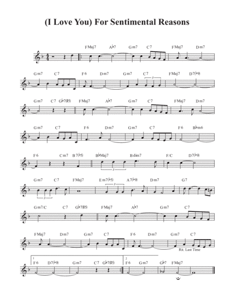 (i Love You) For Sentimental Reasons (arr. David M Fagnant)