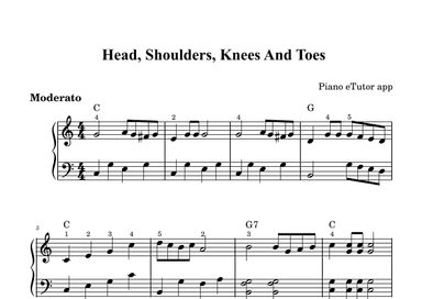 Head, Shoulders, Knees and Toes (folk song) - piano (arr. Piano eTutor app)