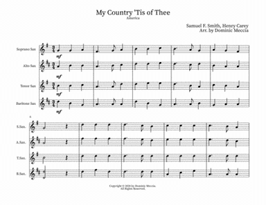 My Country 'Tis of Thee (America) (arr. Dominic Meccia)