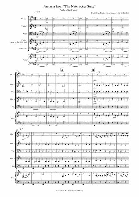 Waltz of the Flowers (Fantasia from Nutcracker) for String Quartet (arr. David Burndrett)