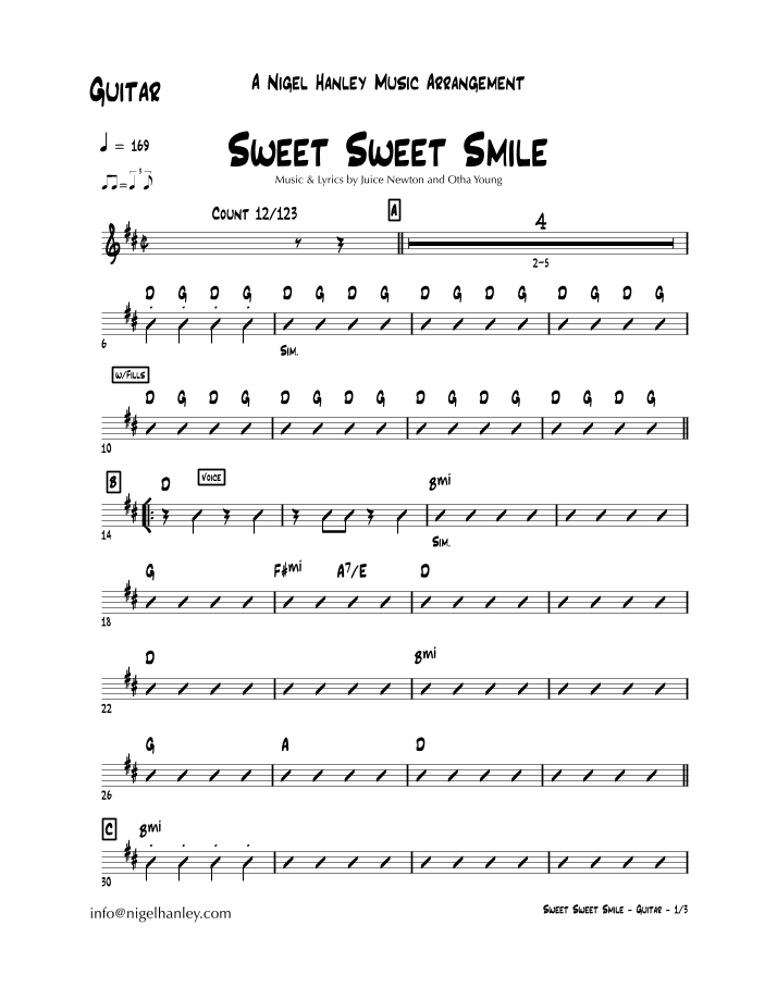 Sweet Sweet Smile (arr. Nigel Hanley)