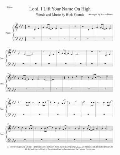 Lord, I Lift Your Name On High (arr. Kevin Busse)