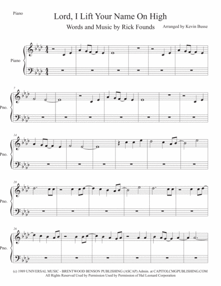 Lord, I Lift Your Name On High (arr. Kevin Busse)