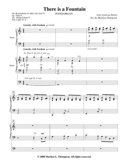 There is a Fountain-Piano/Organ Duet.pdf (arr. MarilynThompson)