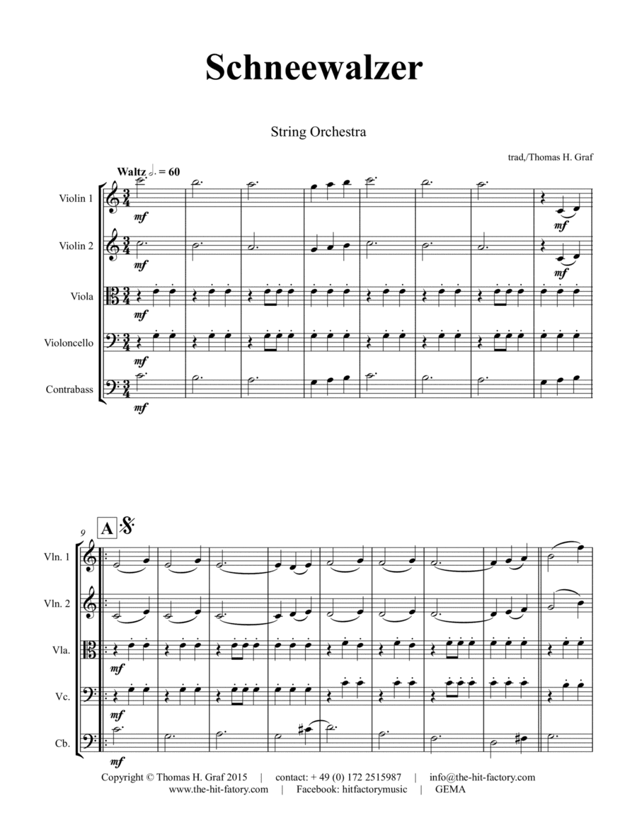 Schneewalzer - Oktoberfest - String Orchestra (arr. Thomas Graf)