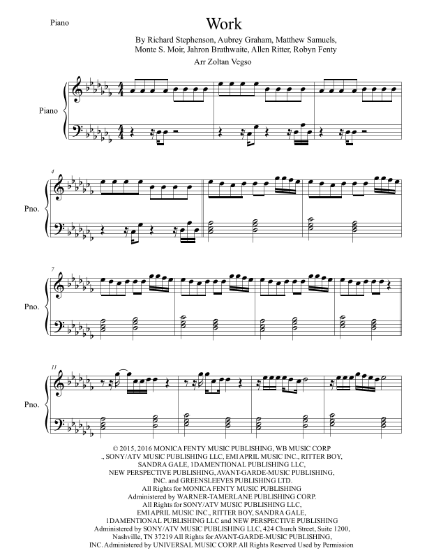 Work (arr. Zoltan Vegso)