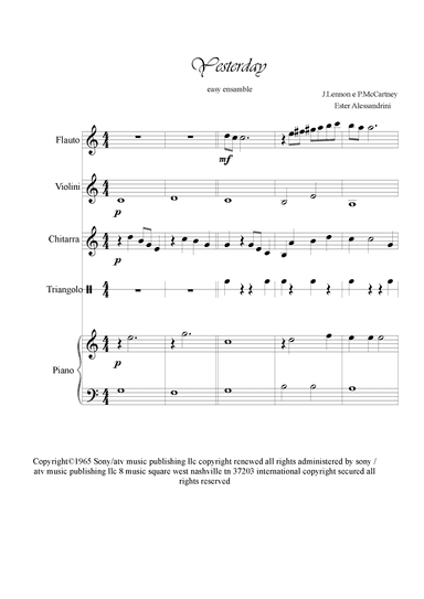 Yesterday (arr. Ester Alessandrini)