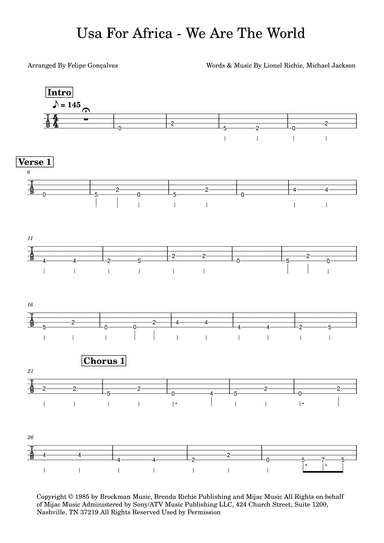 We Are The World (arr. Felipe Gonçalves)