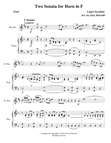 Two Sonata for Horn in F (arr. Gary Bricault)