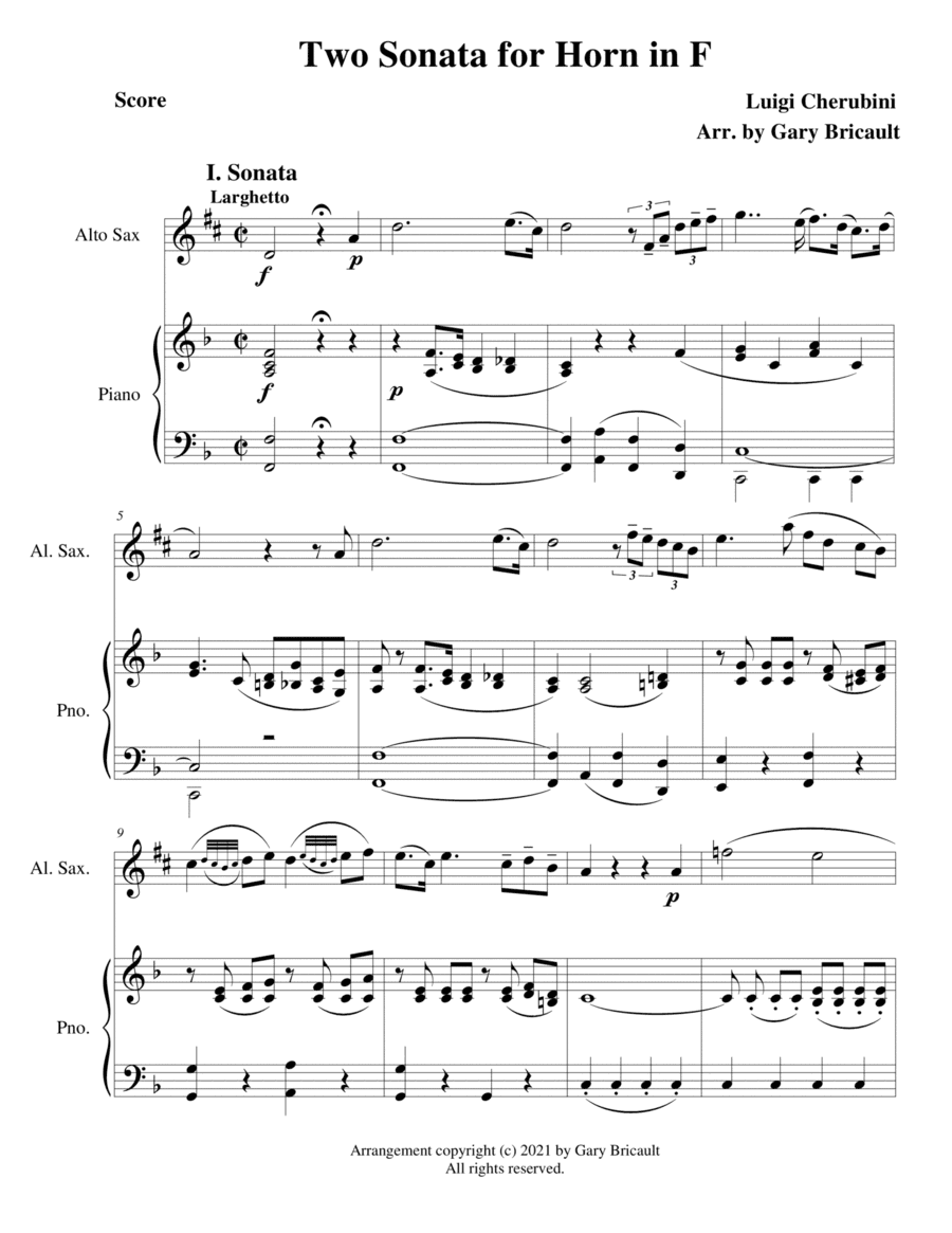 Two Sonata for Horn in F (arr. Gary Bricault)