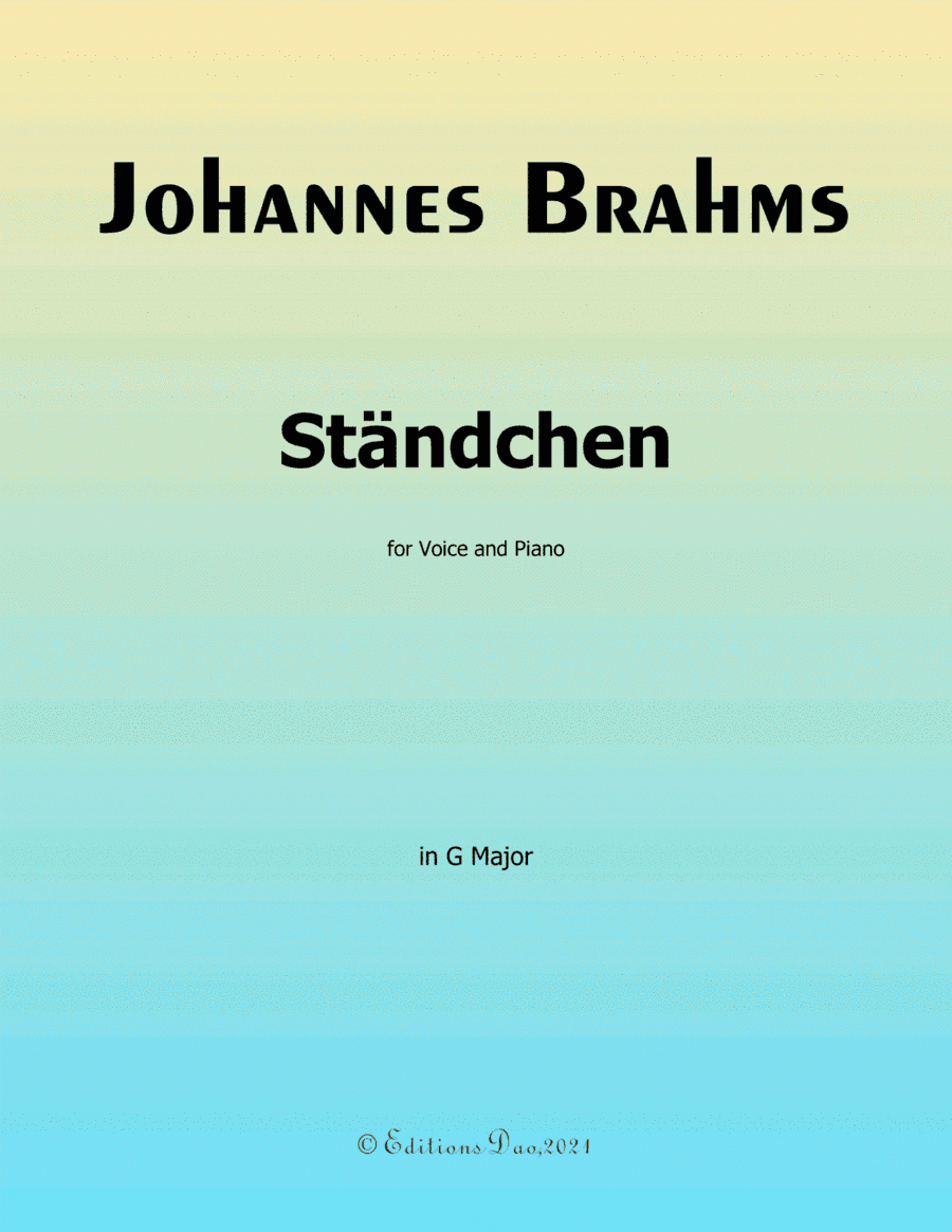 Standchen-Serenade,by Brahms,in G Major (arr. Editions Dao)