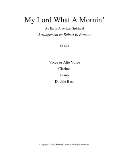 My Lord, What a Mornin' (arr. Robert E. Proctor)