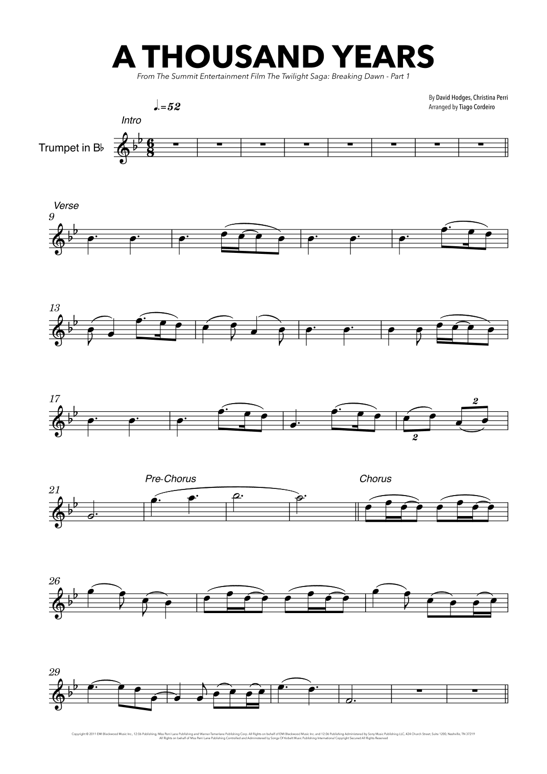 A Thousand Years (arr. Tiago Cordeiro)