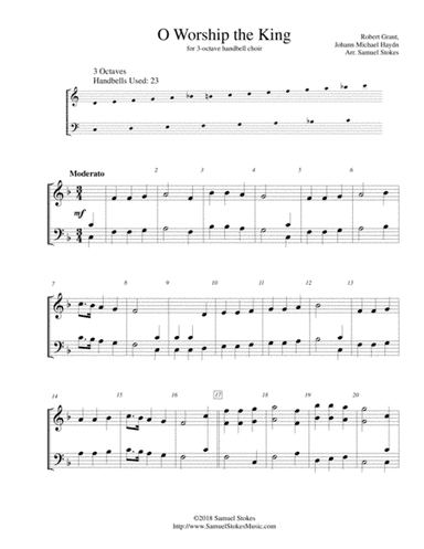 O Worship the King - for 3-octave handbell choir (arr. Samuel Stokes)