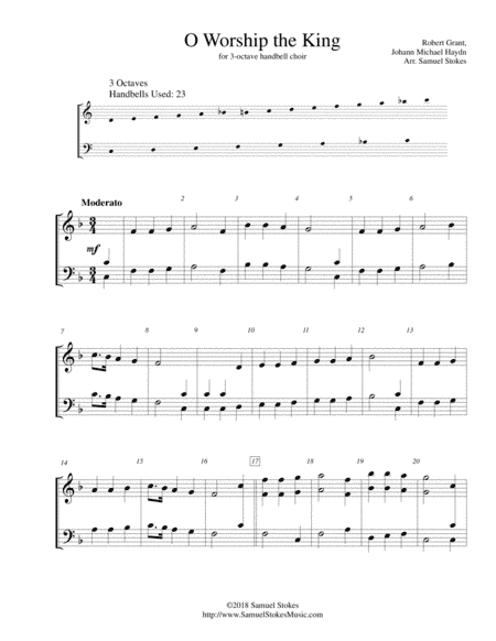 O Worship the King - for 3-octave handbell choir (arr. Samuel Stokes)