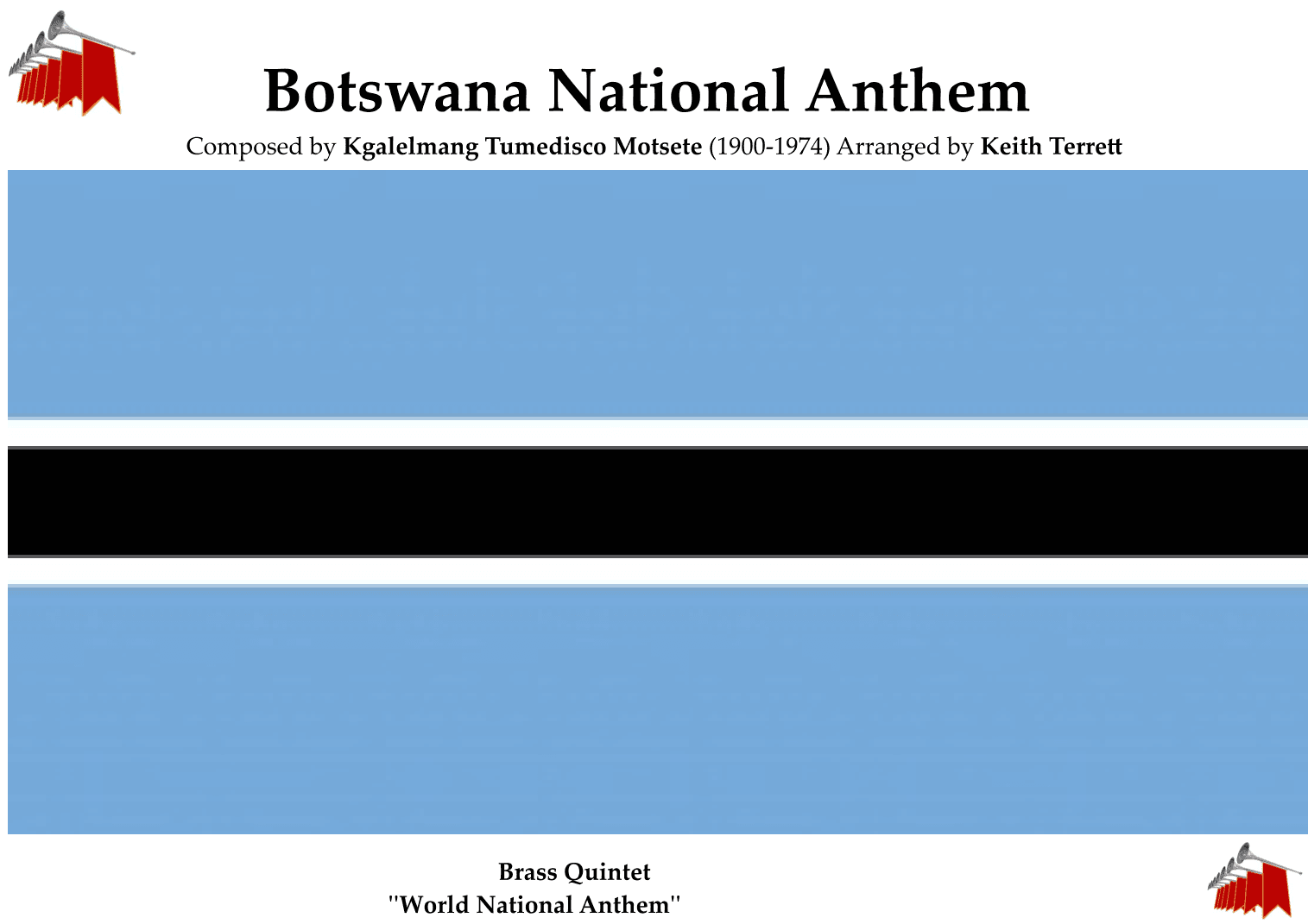 Botswana (Batswana) National Anthem for Brass Quintet. (arr. Keith Terrett)