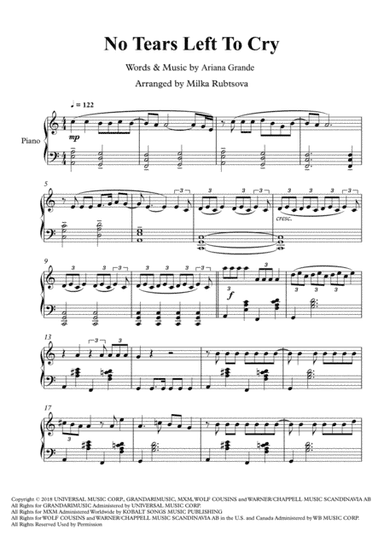 No Tears Left To Cry (arr. Milka Rubtsova)