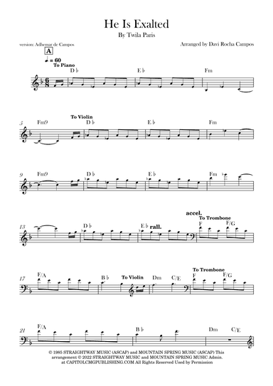 He Is Exalted (arr. Davi Rocha Campos)