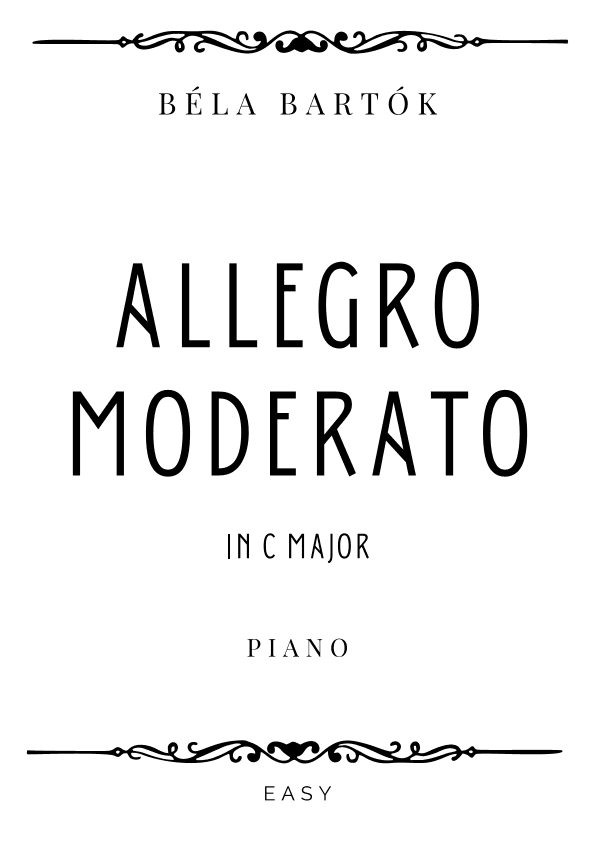 Bartok - Allegro Moderato in C Major - Easy (arr. Piacere Music Sheets)
