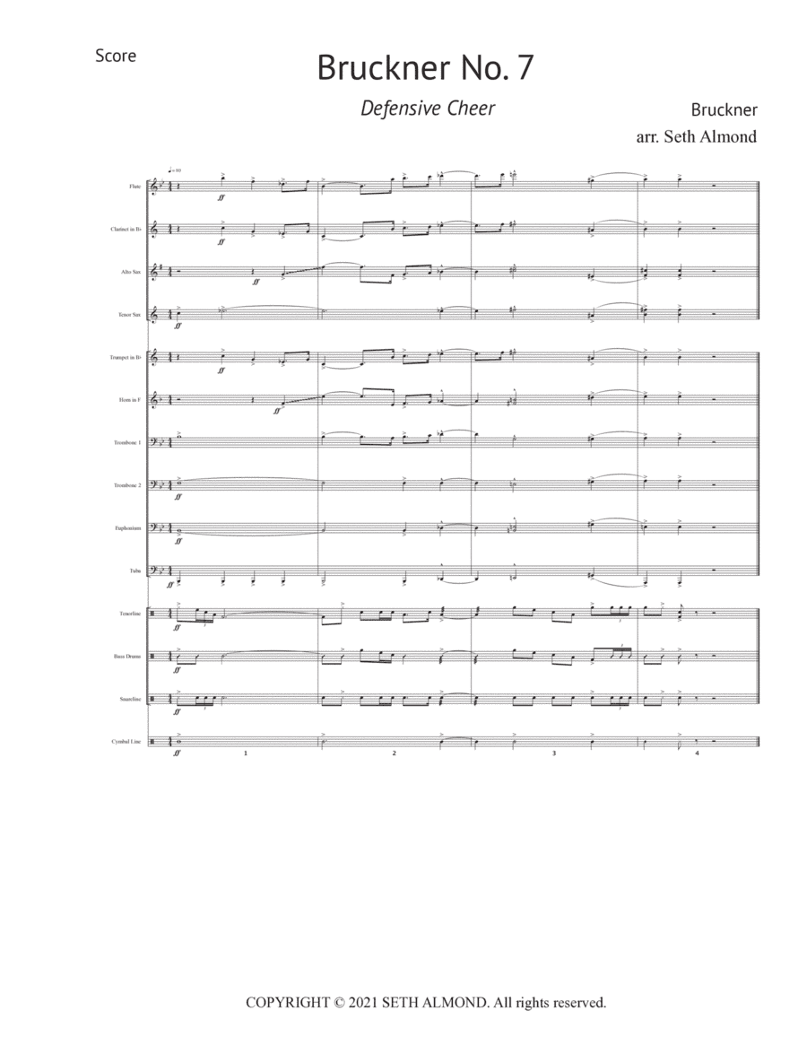 Bruckner No. 7 Defensive Cheer (arr. Seth Almond)