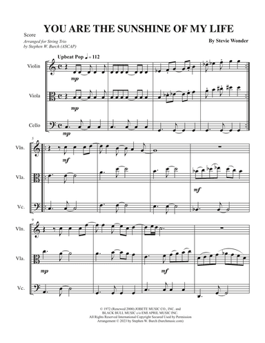 You Are The Sunshine Of My Life (arr. Stephen W. Burch (ASCAP))