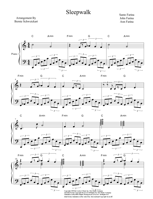 Sleepwalk (instrumental Version) (arr. Bernie Schweickart)