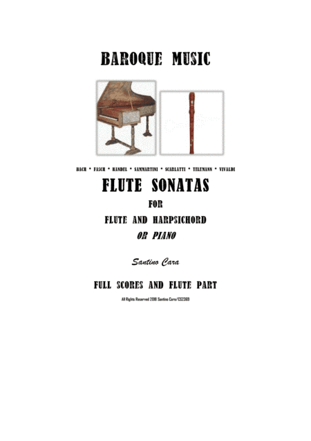 20 Flute Sonatas for Flute and Harpsichord or Piano - Scores and Part (arr. Santino Cara)