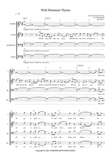 Wild Mountain Thyme (arr. Dan Bennett)
