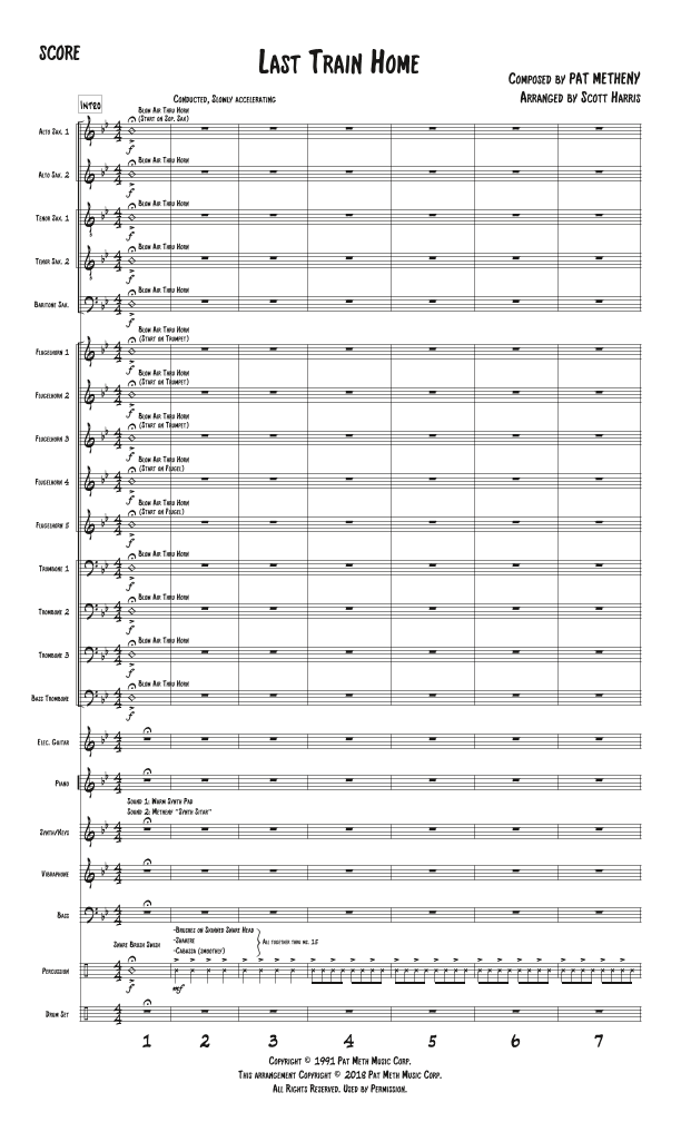 Last Train Home - Score Only (arr. Scott Harris)