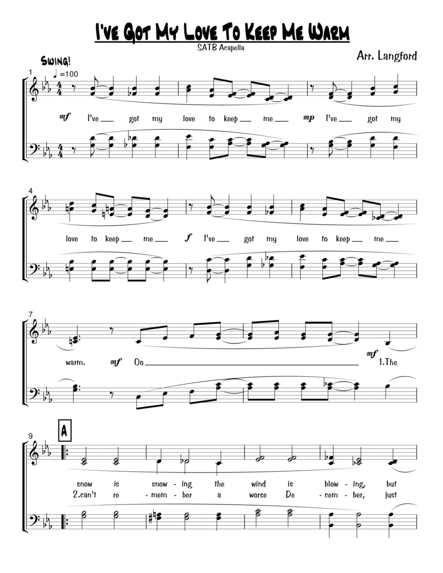 I've Got My Love To Keep Me Warm (arr. Paul Langford)