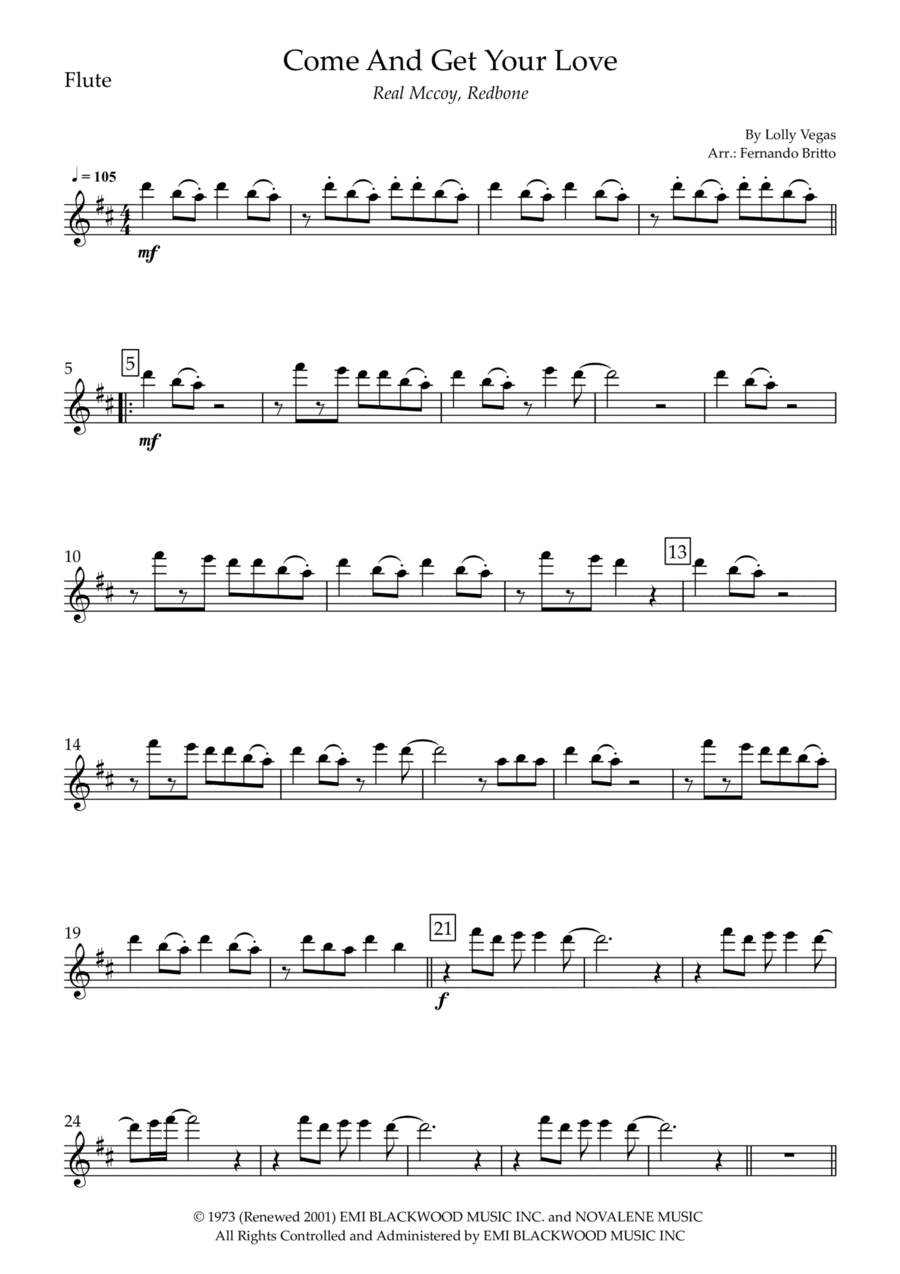 Come And Get Your Love (arr. Fernando Britto)