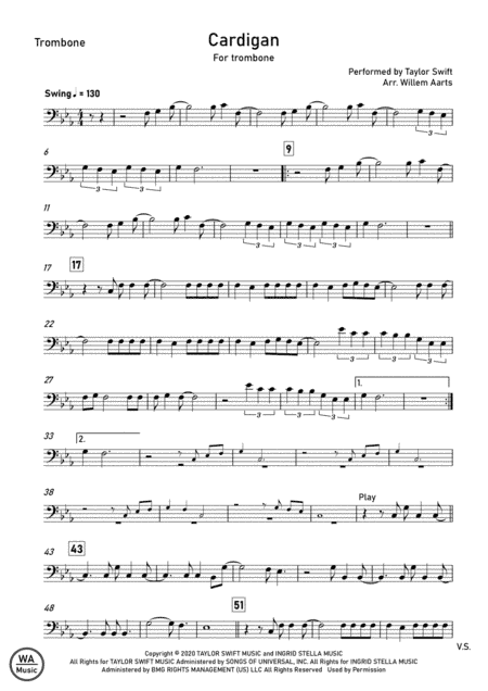 Cardigan (arr. Willem Aarts)