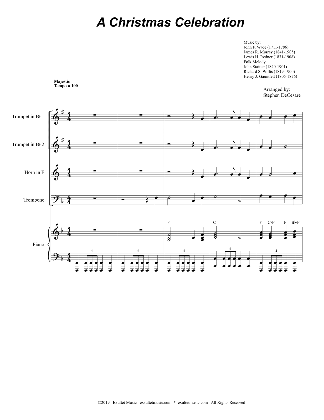 A Christmas Celebration (Brass Quartet and Piano)
