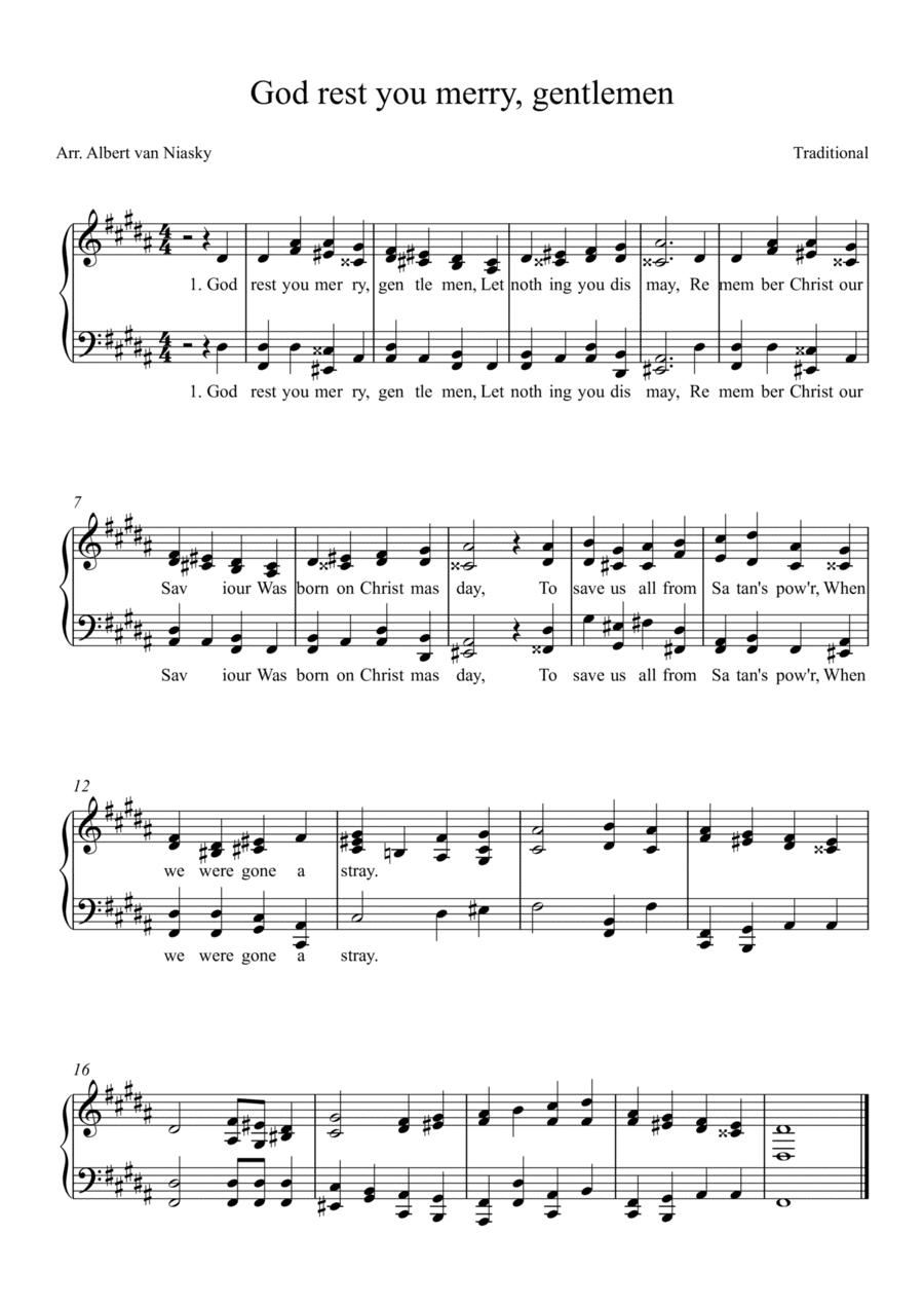 God rest you merry, gentlemen_D# minor key (arr. Albert van Niasky)