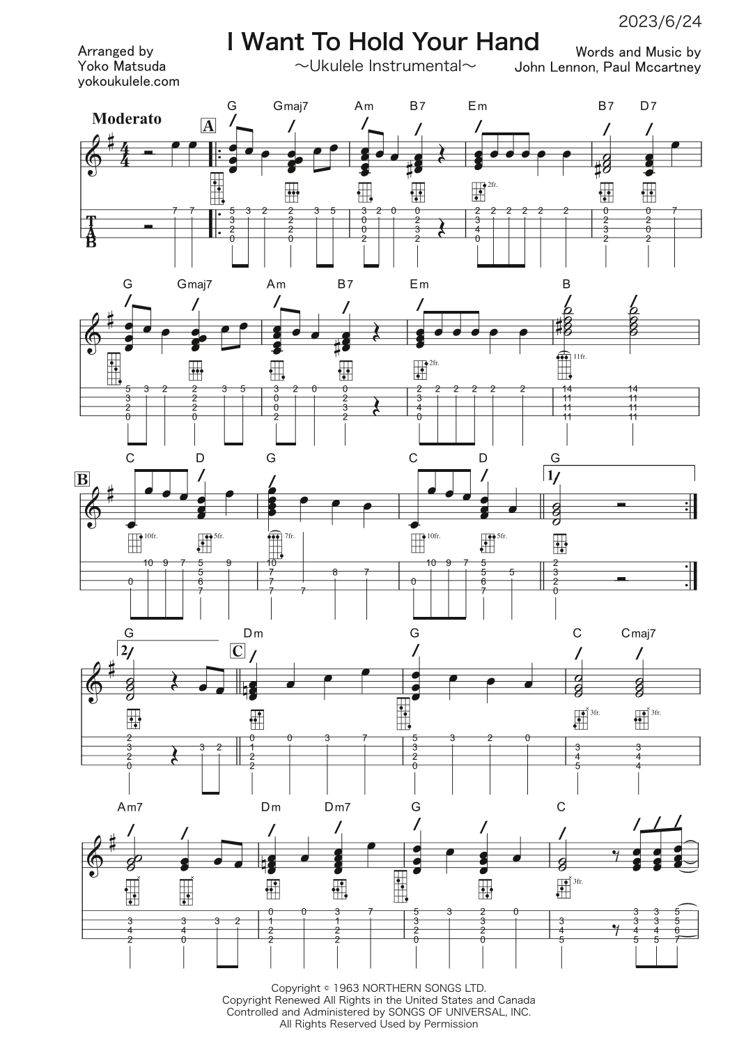 I Want To Hold Your Hand (arr. Yoko Matsuda)