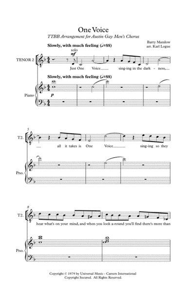 One Voice (arr. Karl Logue)