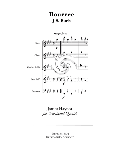 Bourree form the Second Violin Sonata for Woodwind Quintet (arr. James Haynor)