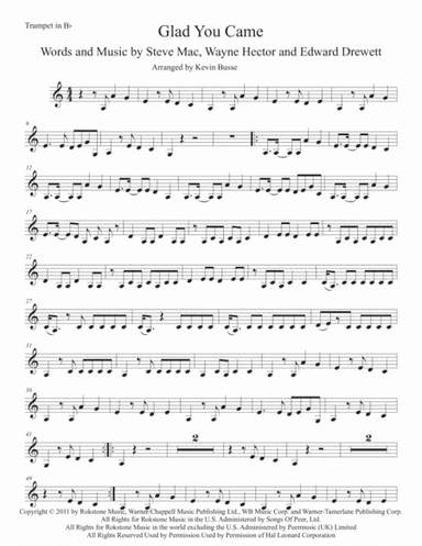 Glad You Came (arr. Kevin Busse)