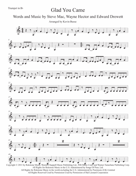 Glad You Came (arr. Kevin Busse)